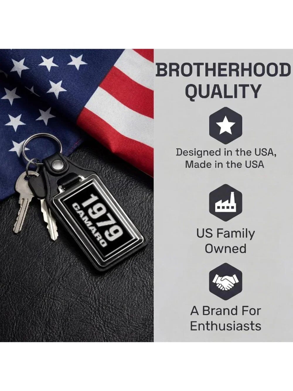 Classic Camaro Keychain - Brotherhood Car Key Chain for Classic Models, Auto